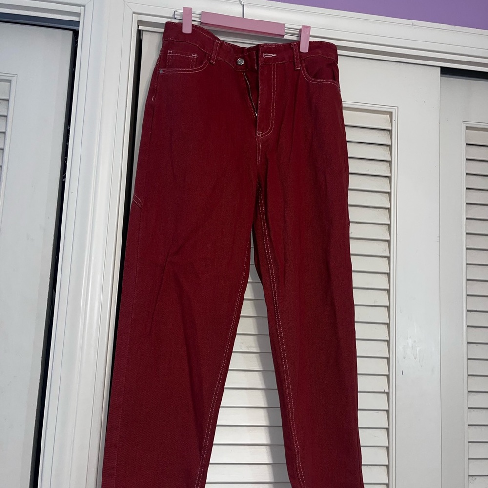 Shein red jean